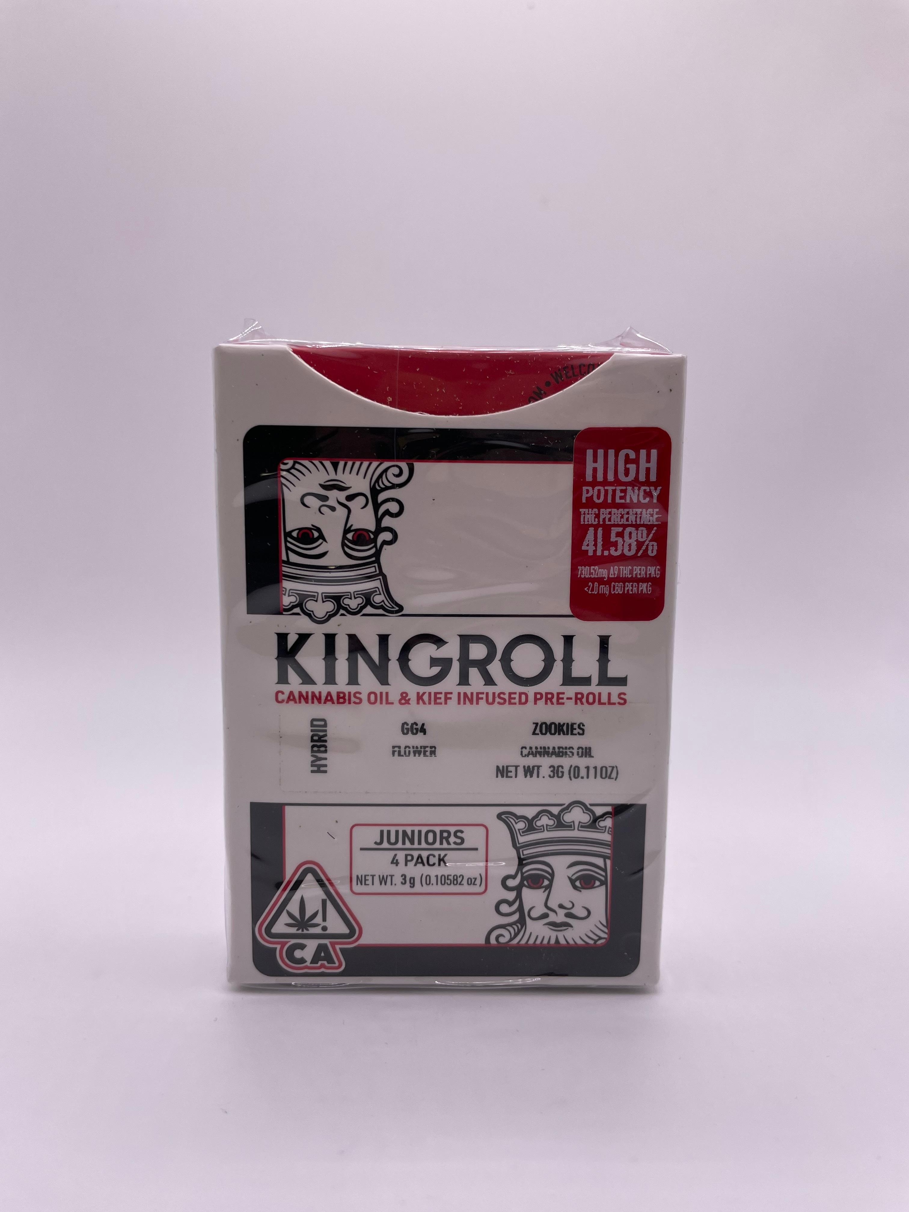 Kingroll Gg4 X Zookies  0.75 G Infused Preroll 3 G 4 Pk