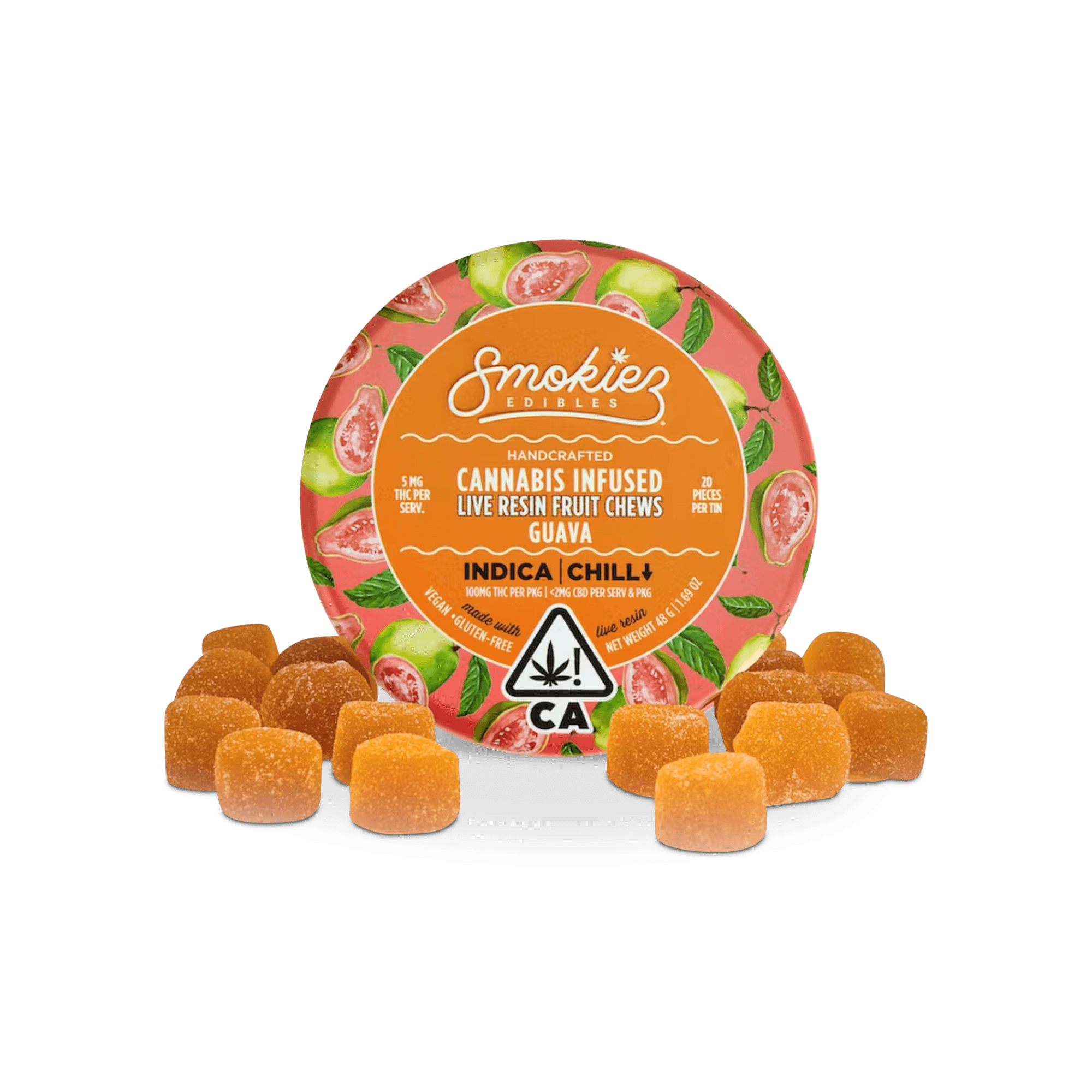 Smokiez  Guava Live Resin Fruit Chews 100 Mg Tin