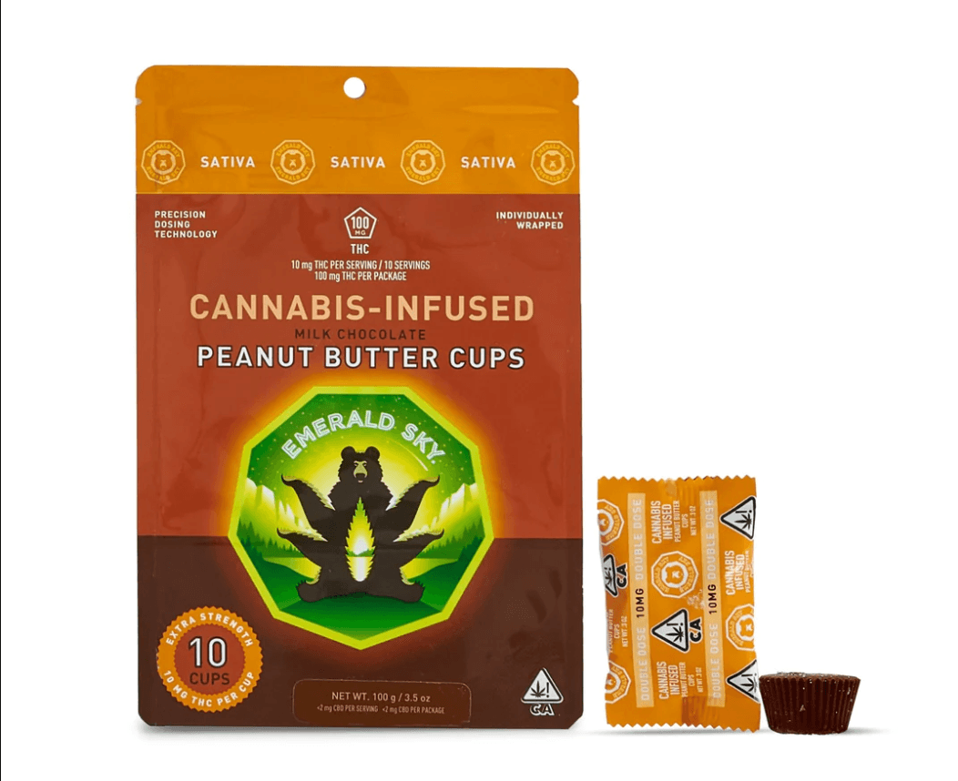 Emerald Sky Peanut Butter Cups Sativa Milk Chocolate 100 Mg