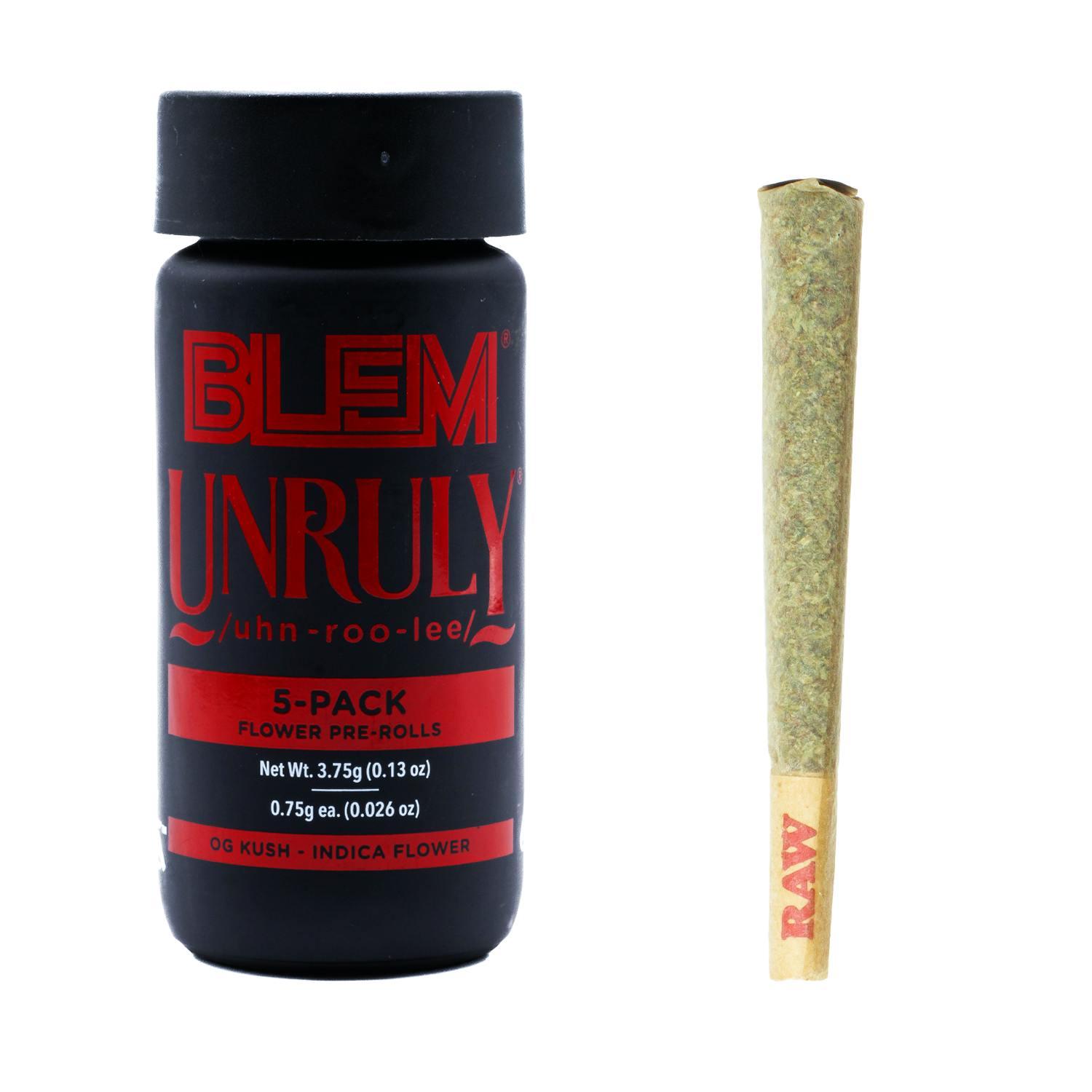 Blem Unruly Og 0.75 G Preroll 5 Pk