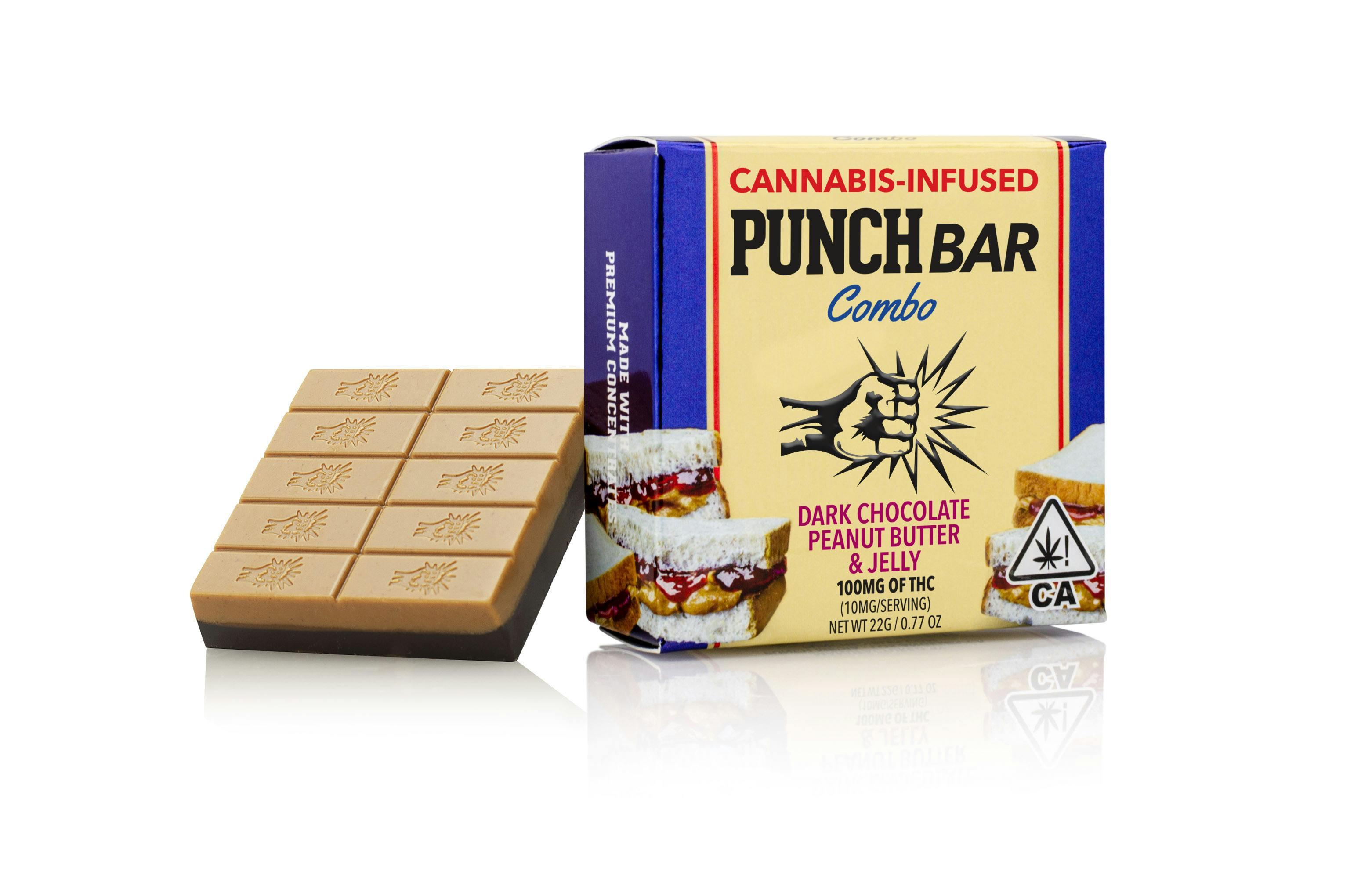 Punch Peanut Butter Jelly Dark Chocolate Punchbar Combo 100 Mg