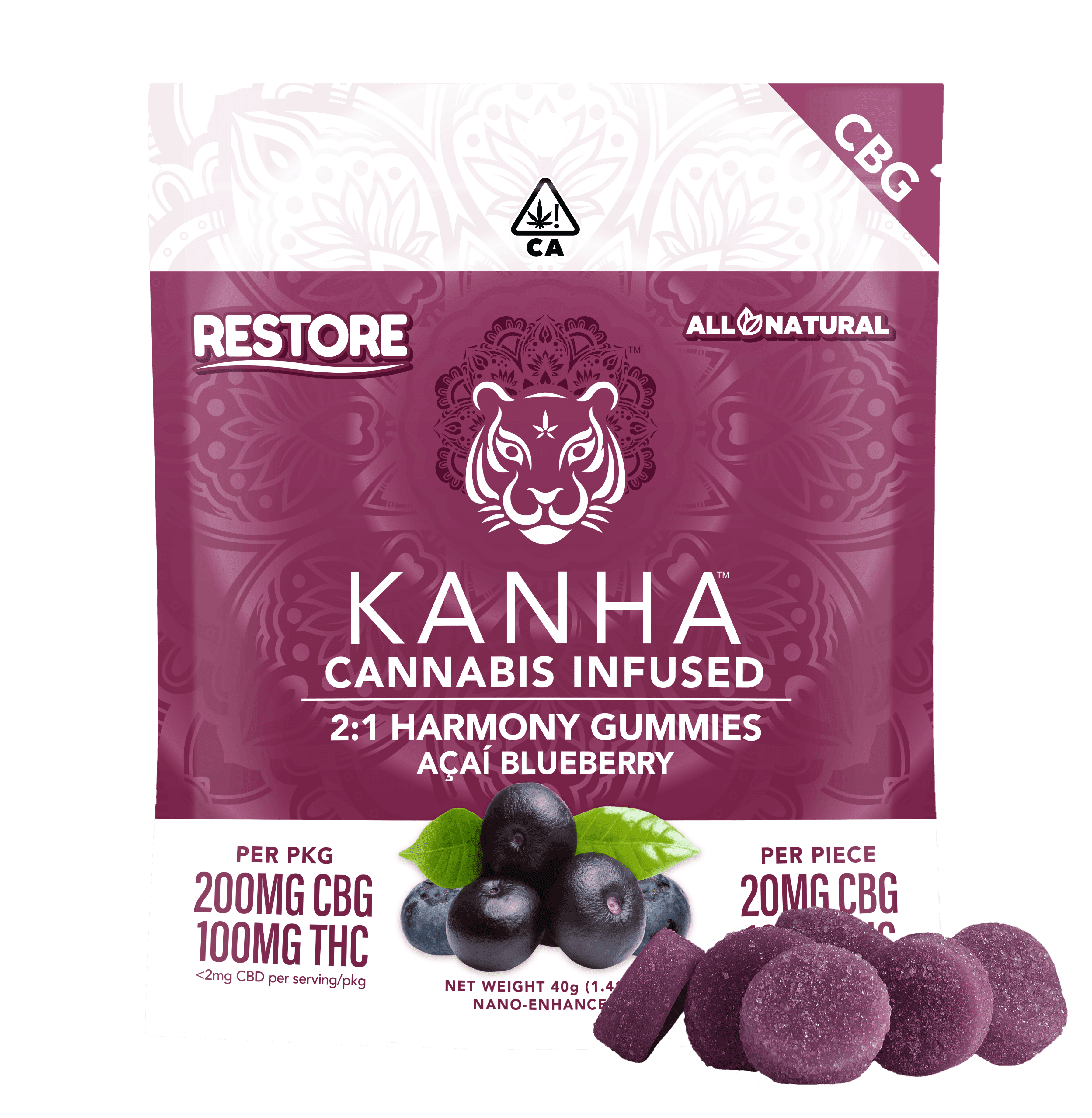 Kanha Acai Blueberry 2:1 Thc:Cbg